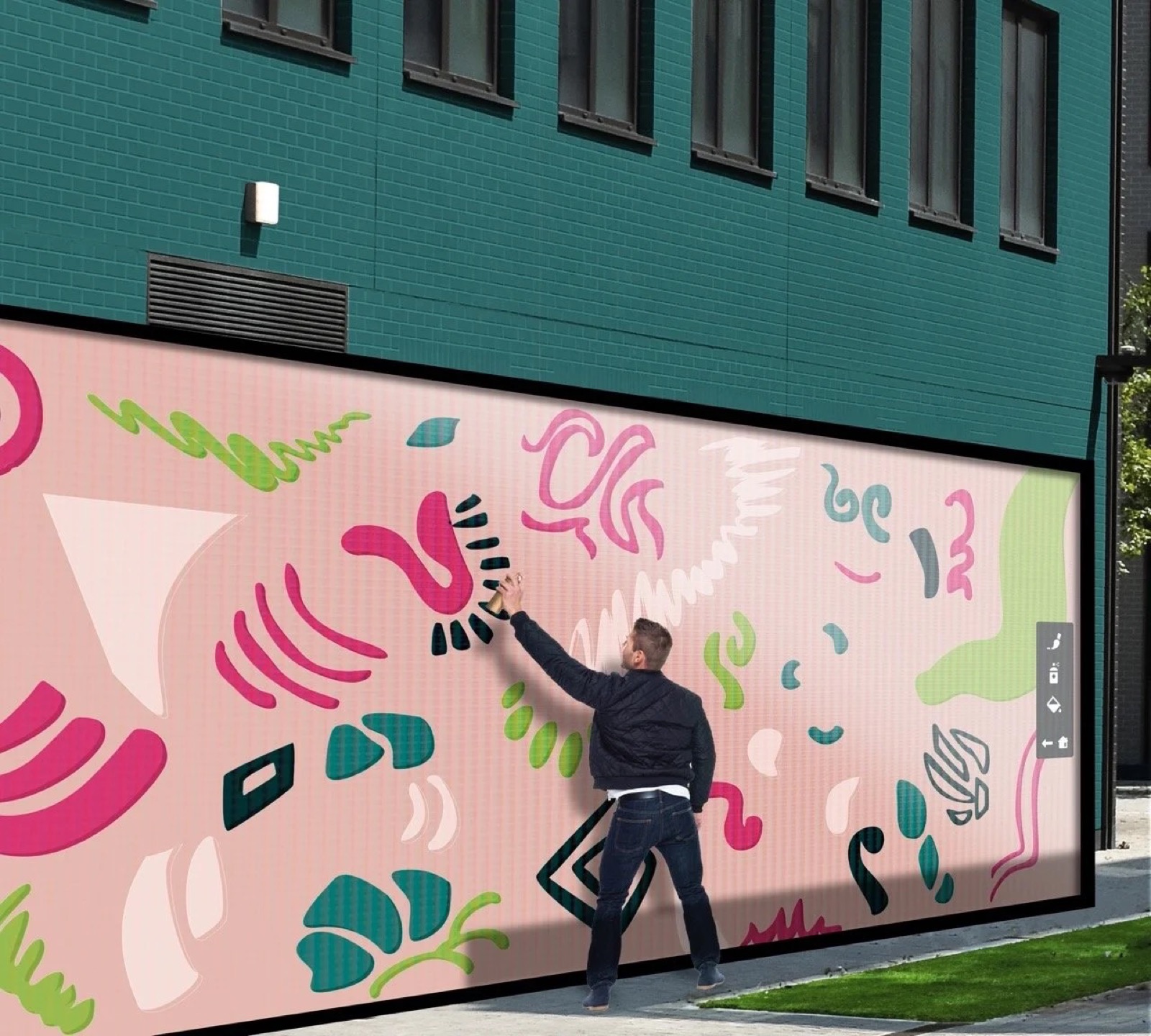 Graffiti wall environmental graphic