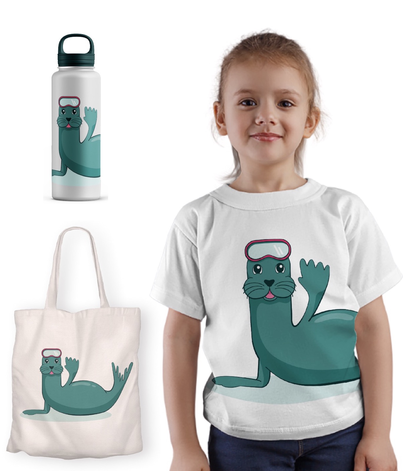 Creative Quay merchandise, seal motif